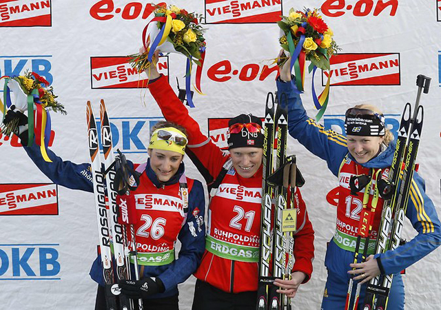 Биатлон. ЧМ. Норвежка Тора Бергер завоевала `золото` в индивидуальной гонке.