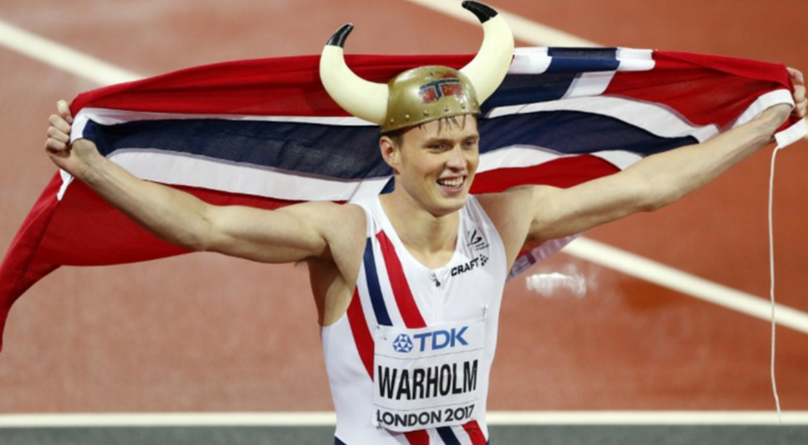 Легкая атлетика. ЧМ-2017. 21-летний норвежец Карстен Вархольм сенсационно выиграл золото.