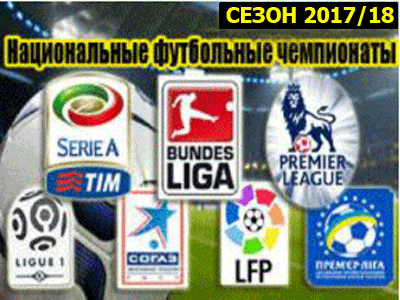 Футбол. Национальные чемпионаты. Сезон 2017/18 годов.