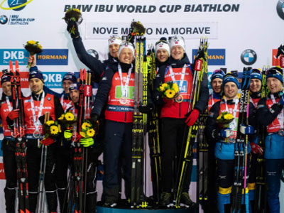 Биатлон. КМ-2019/20. Норвежцы выиграли последнюю мужскую эстафету, россияне - четвёртые.