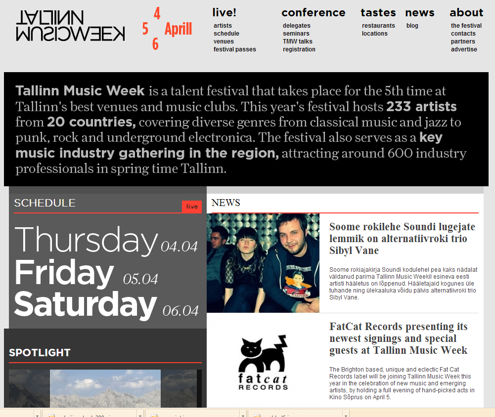 Tallinn Music Week-2013 ждёт гостей в различных местах города с 4 по 6 апреля.