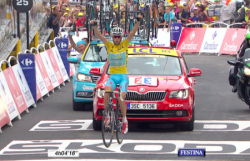 Велоспорт. Винченцо Нибали практически оформил победу в `Туре`, выиграв подъем на Отакам